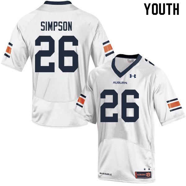 Youth #26 Jaylin Simpson Auburn Tigers College Football Jerseys Sale-White